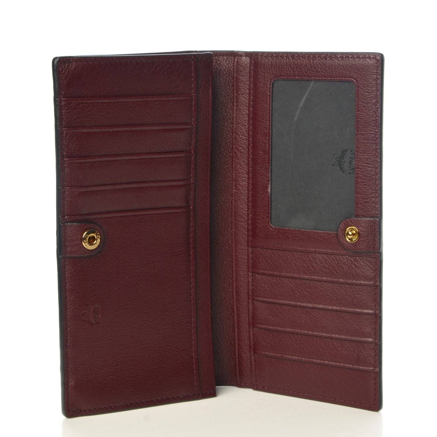 Calfskin Signature Monogram Klara Two Fold Wallet Rustic Brown