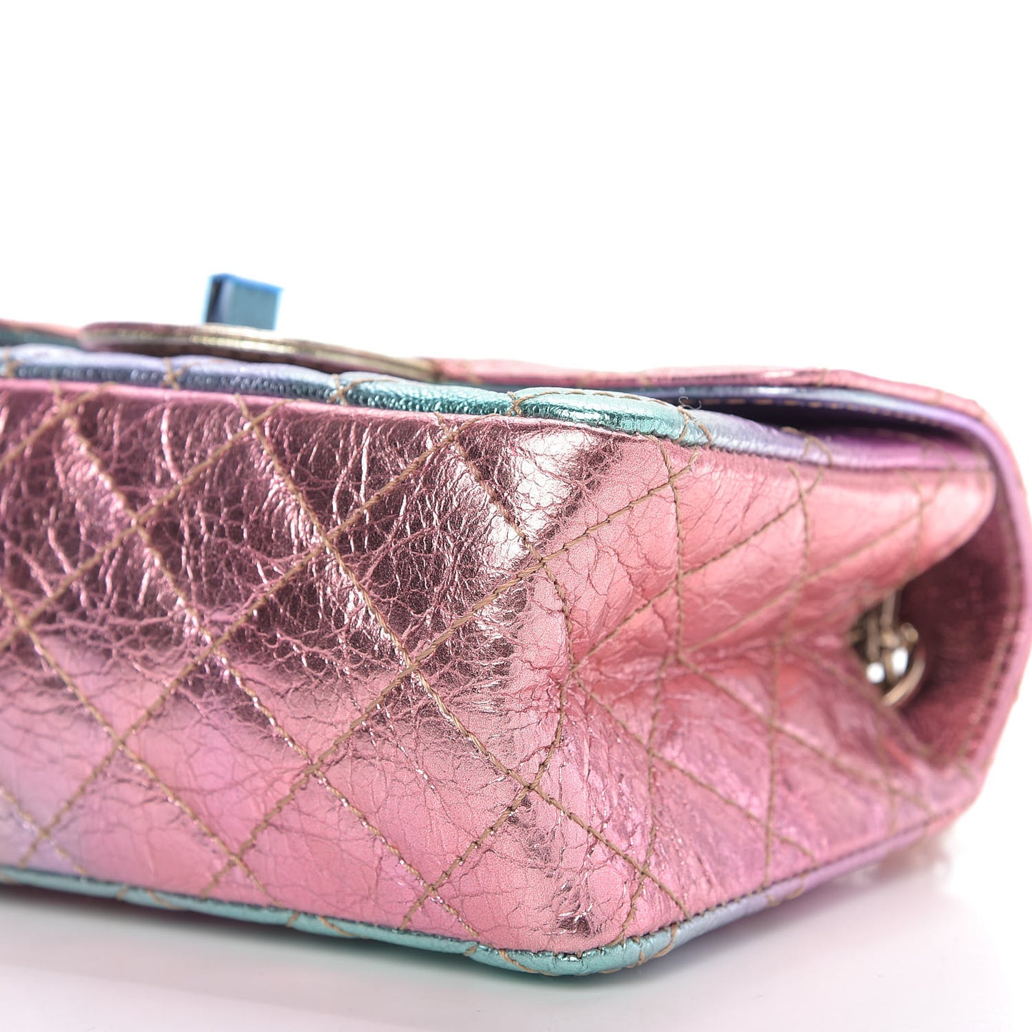 Metallic Goatskin Quilted Mini 2.55 Reissue Flap Multicolor