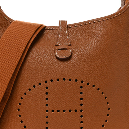Hermes Taurillon Clemence Evelyne III PM Gold 8 of 10
