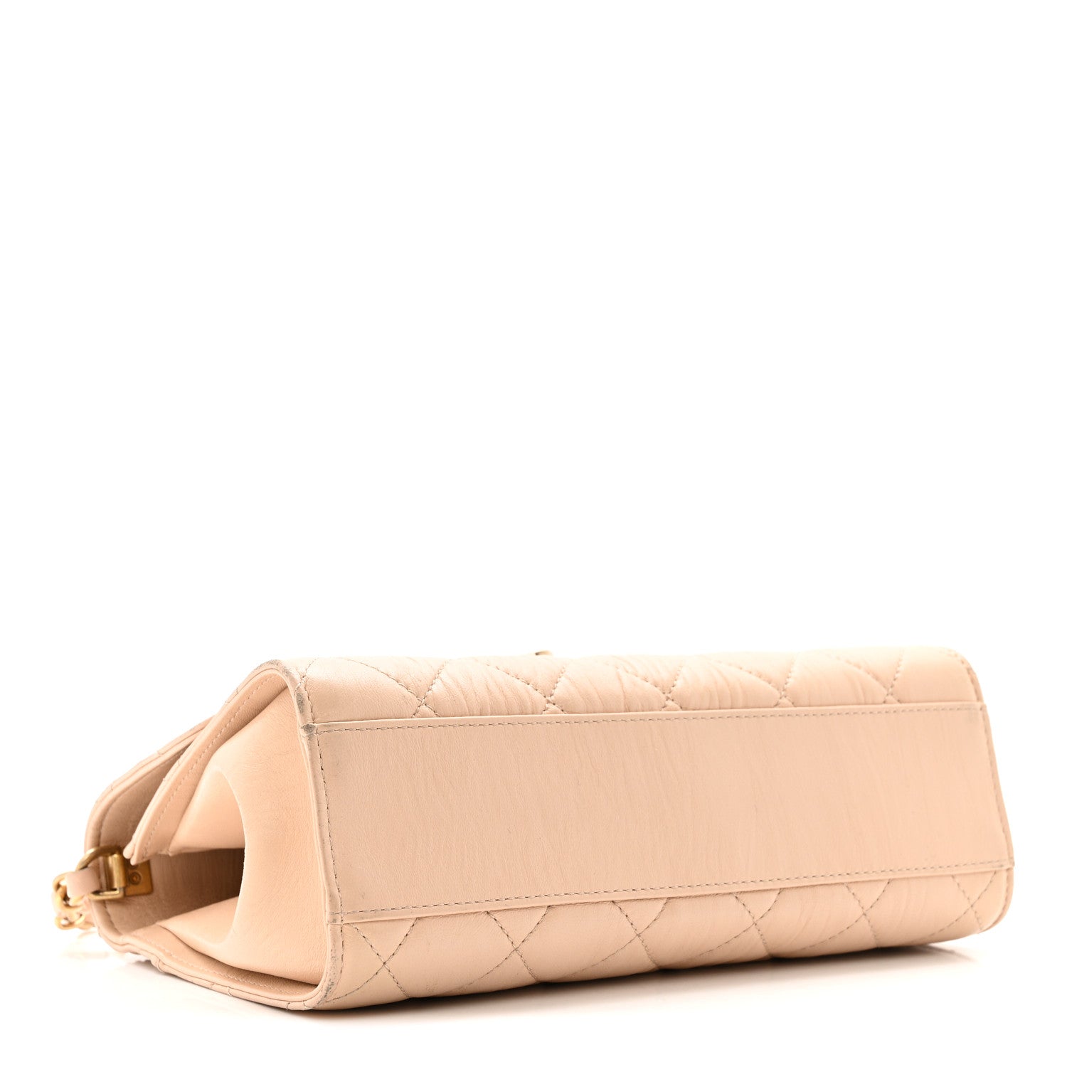 Chanel Crumpled Lambskin Quilted Small CC Links Top Handle Flap Beige 4 of 17