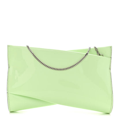 Christian Louboutin Patent Small Loubi Twist Zip Chain Clutch Bag Studio Green 1 of 9