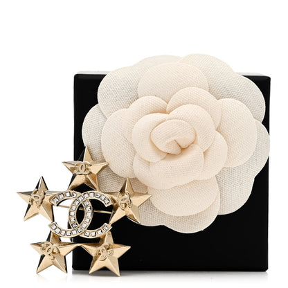 Chanel Baguette Crystal CC Star Brooch Gold 4 of 4