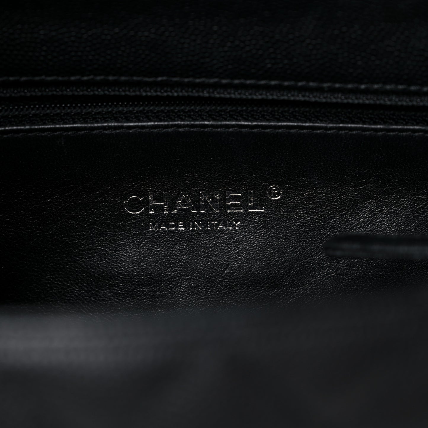 Caviar Lizard Embossed Quilted Small Coco Handle Flap Black