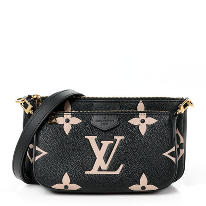 Louis Vuitton Empreinte Monogram Giant Multi Pochette Accessories Black Beige 1 of 11