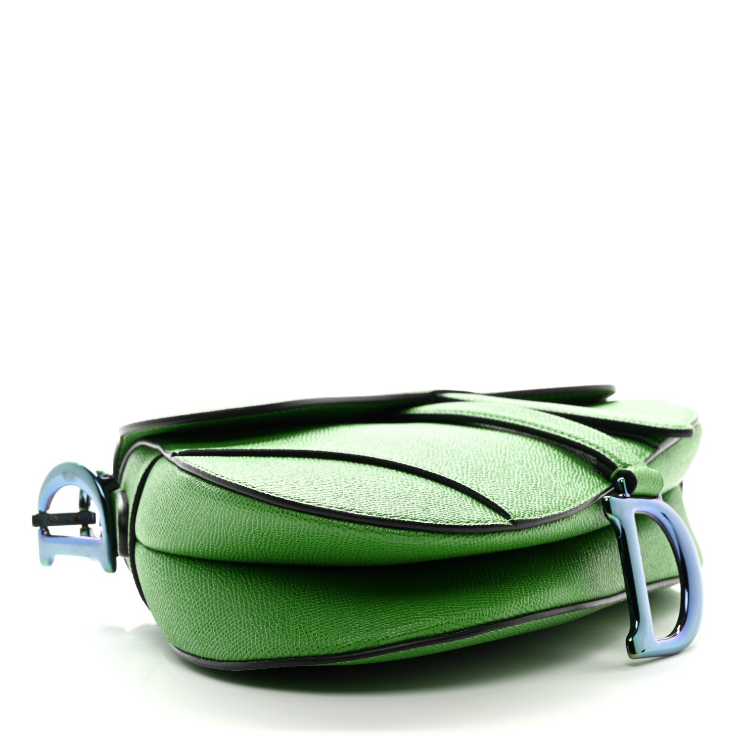 Christian Dior Grained Calfskin Saddle Bag Green 4 of 10