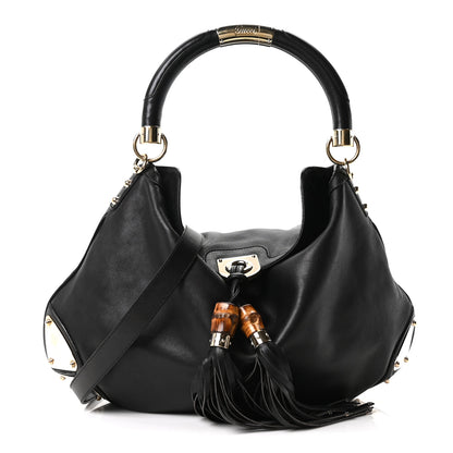 Gucci Calfskin Large Indy Top Handle Hobo Black 1 of 10