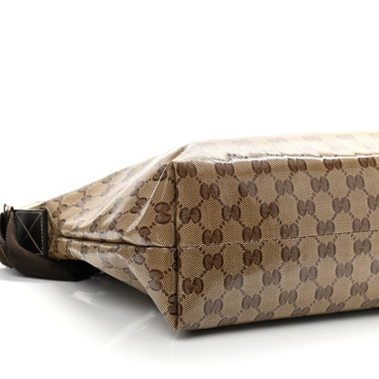 Gucci Crystal Monogram Large Flat Messenger Bag Dark Brown 9 of 10