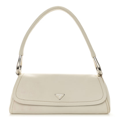 Prada Vitello Daino Swing Flap Shoulder Bag White 1 of 17