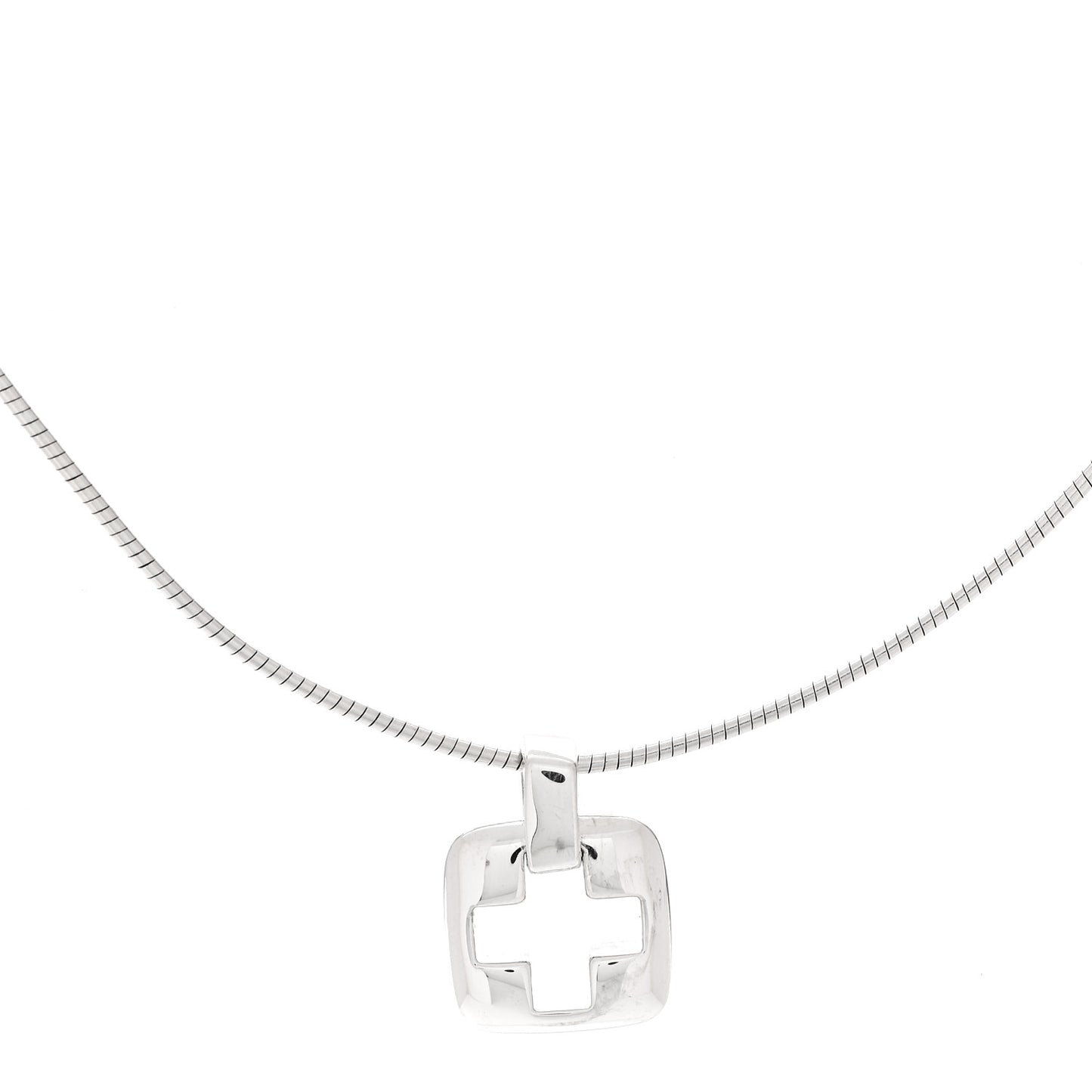 Sterling Silver Cross Cutout Pendant Necklace