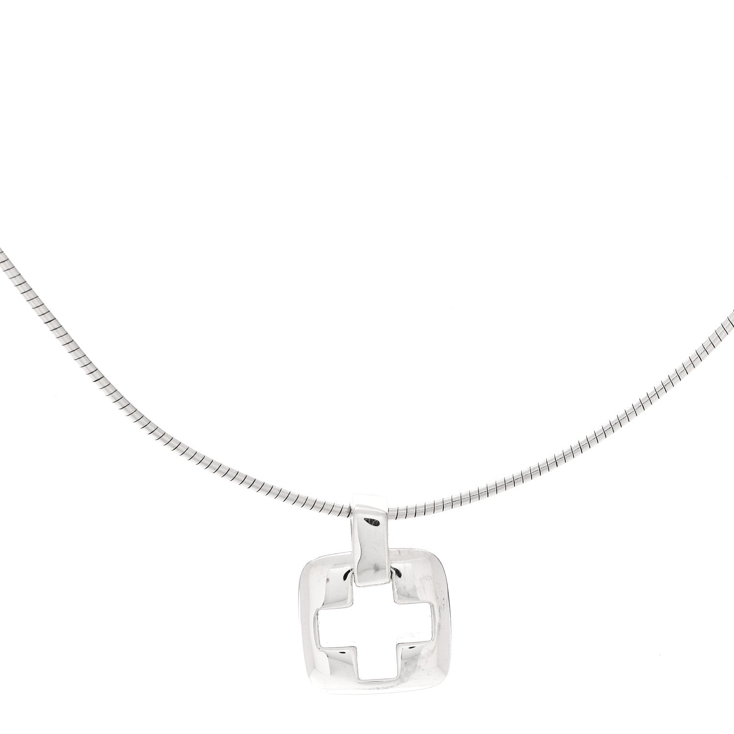 Tiffany Sterling Silver Cross Cutout Pendant Necklace 1 of 6