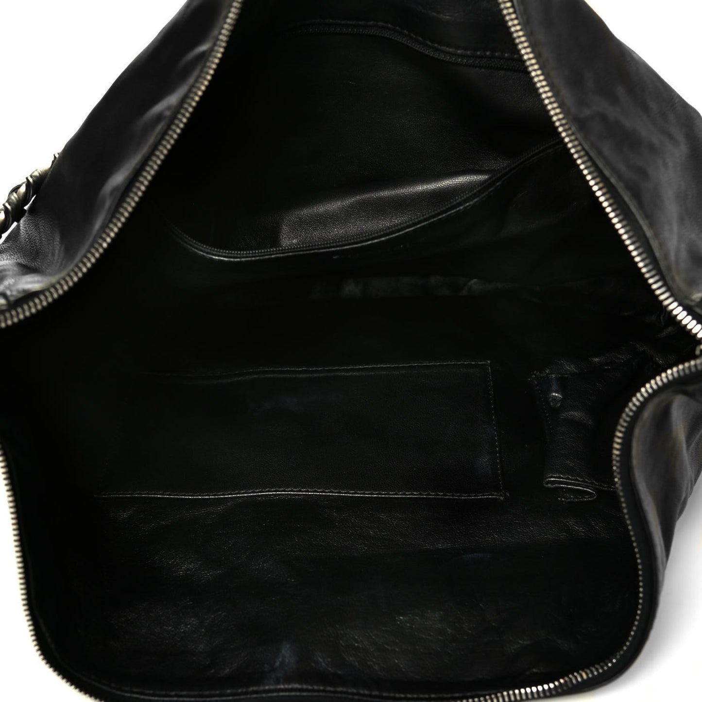 Calfskin Modern Chain Hobo Black