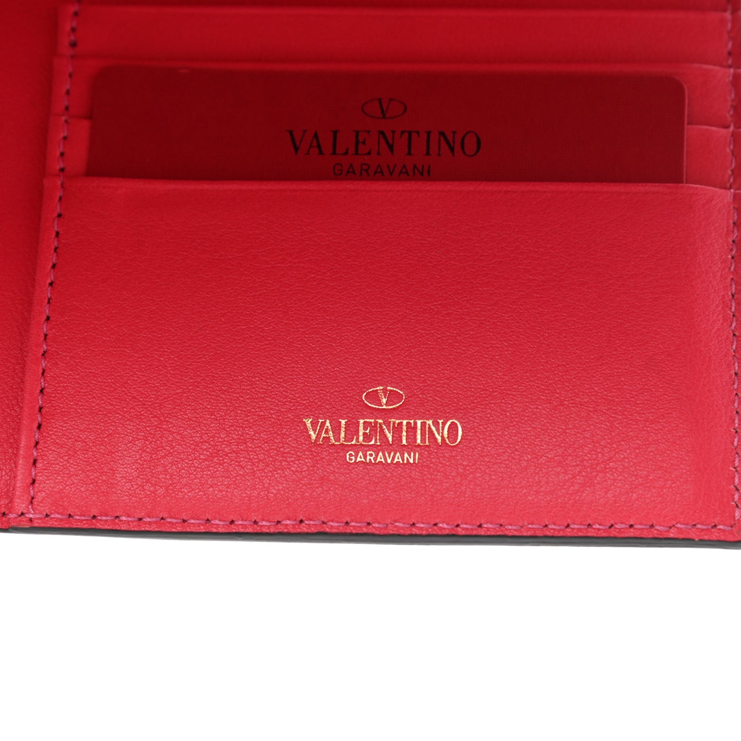 Vitello Rockstud Wallet On Strap Deep Rose