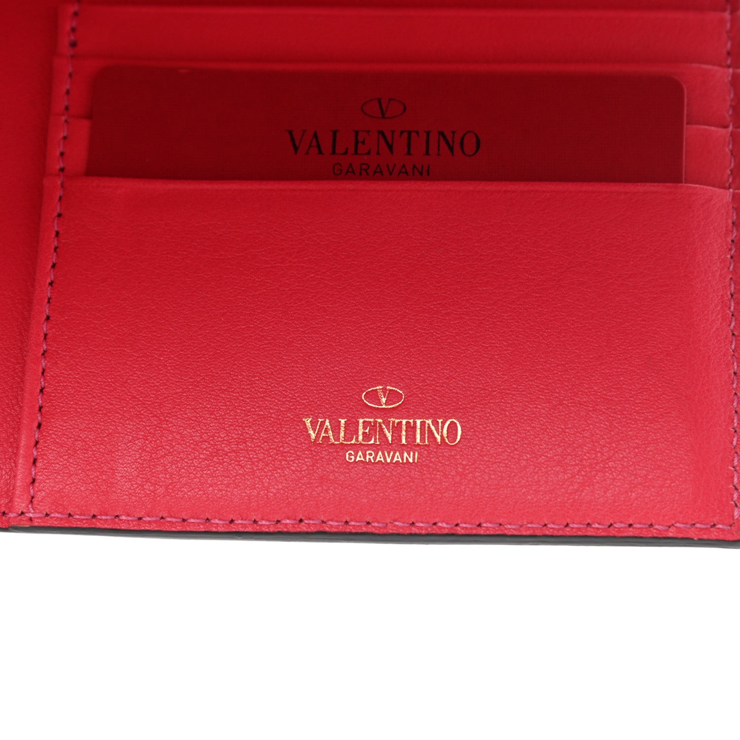 Valentino Garavani Vitello Rockstud Wallet On Strap Deep Rose 6 of 11