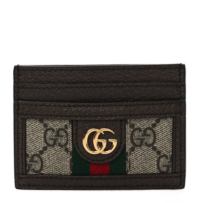 Gucci GG Supreme Monogram Ophidia Card Holder Brown 1 of 7