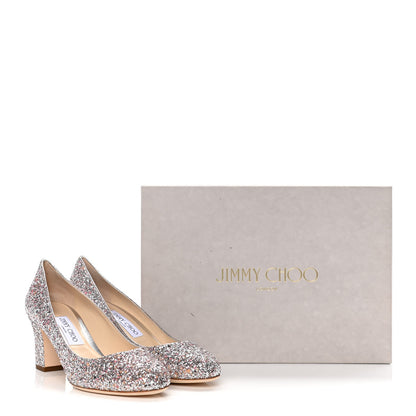 Jimmy Choo Coarse Glitter Calfskin Billie 85 Pump 38.5 Metallic 10 of 10