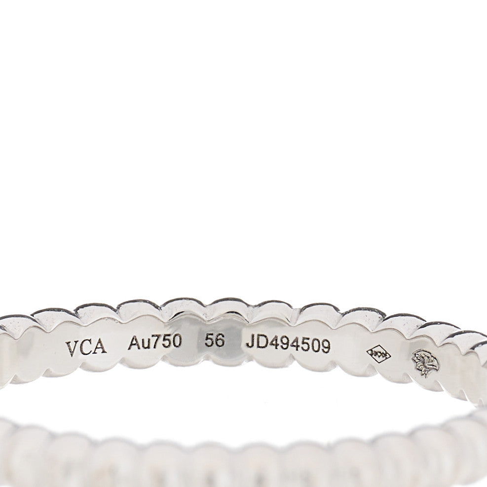 Van Cleef & Arpels 18K White Gold Small Perlee Ring 56 7.5 4 of 5