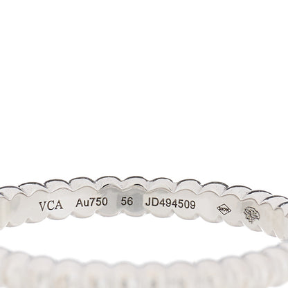 Van Cleef & Arpels 18K White Gold Small Perlee Ring 56 7.5 4 of 5