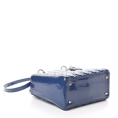 Christian Dior Patent Cannage Medium Lady Dior Blue 4 of 9