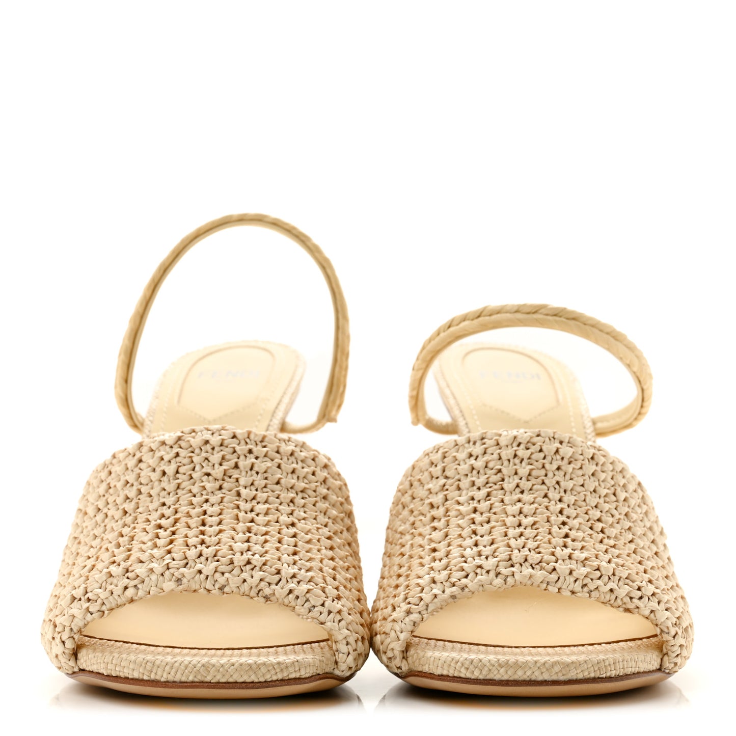 Raffia Intreccio Fendi First 95mm Slide Sandals 36 Paglia