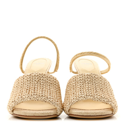 Fendi Raffia Intreccio Fendi First 95mm Slide Sandals 36 Paglia 3 of 9