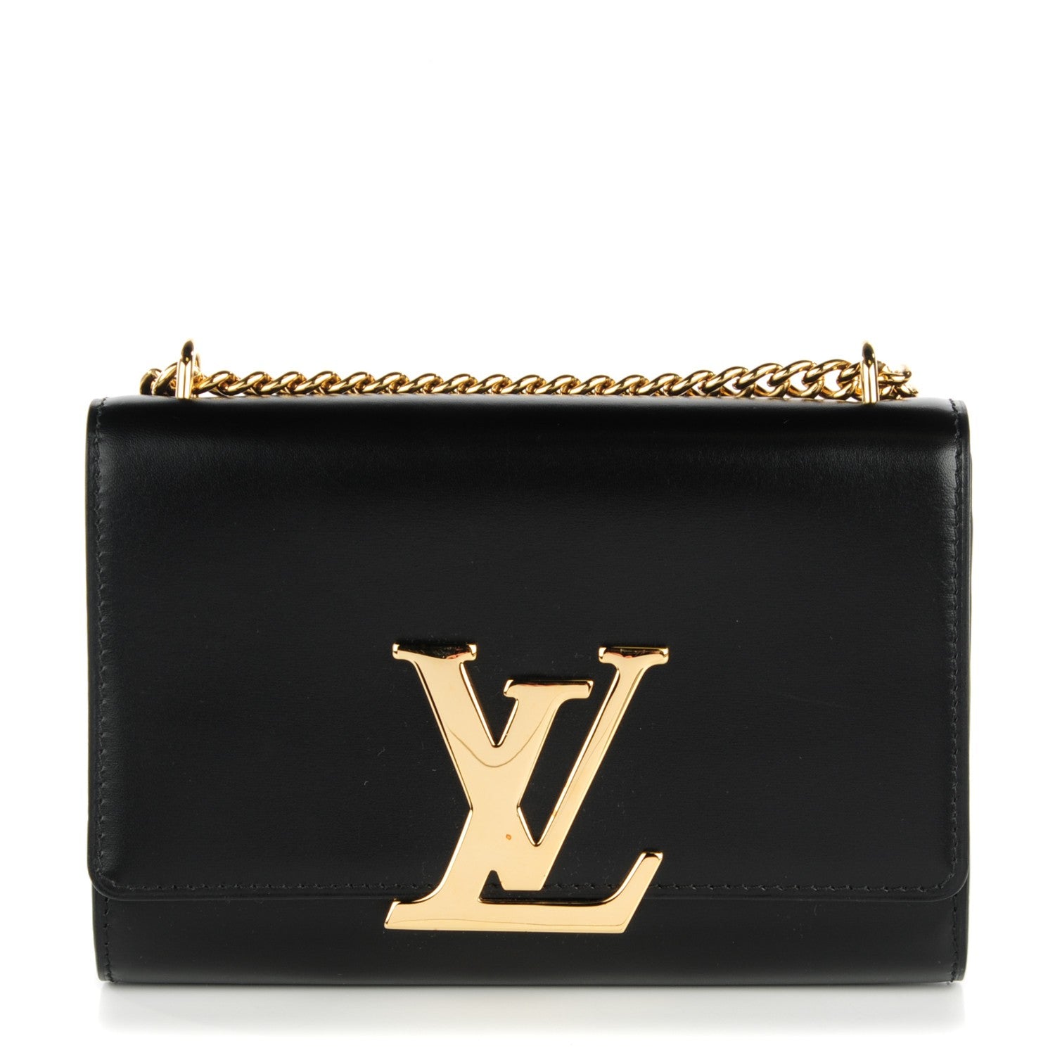 Louis Vuitton Calfskin Chain Louise MM Black 1 of 8