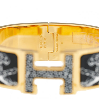 Hermes Enamel Print Guepards Wide Clic Clac H Bracelet GM Positif Negatif 4 of 7