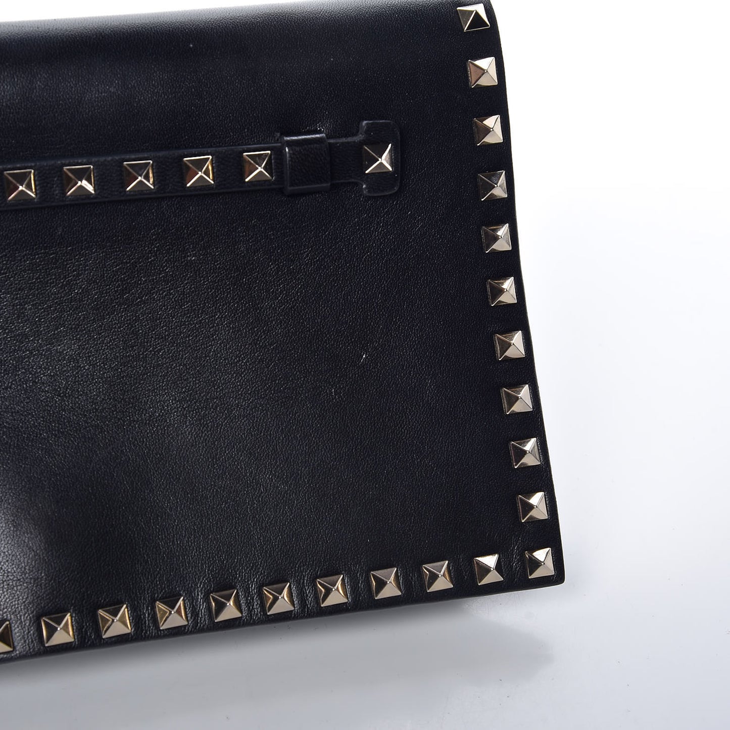 Nappa Rockstud Wristlet Clutch Black