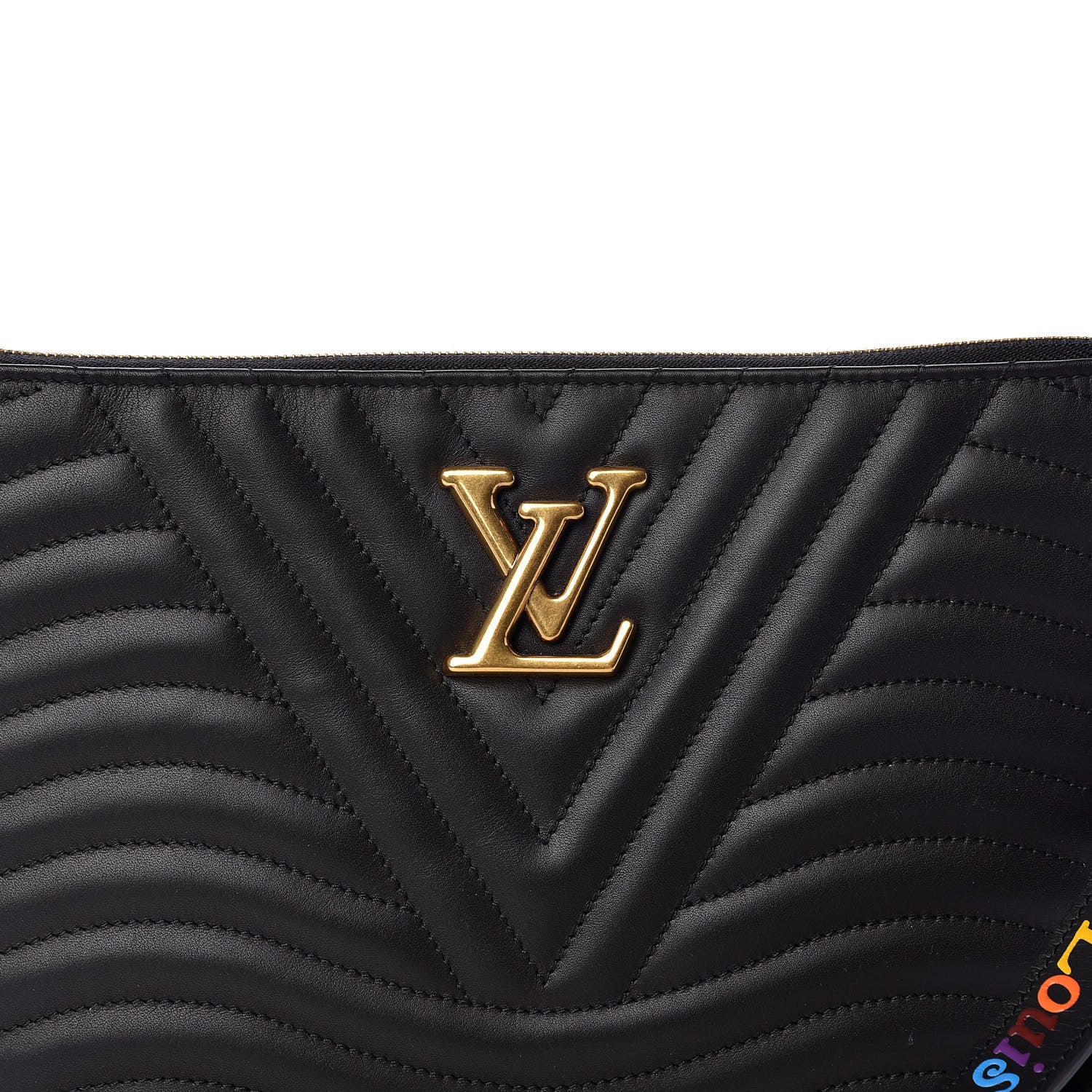 Louis Vuitton Calfskin New Wave Zipped Pochette Black 9 of 9