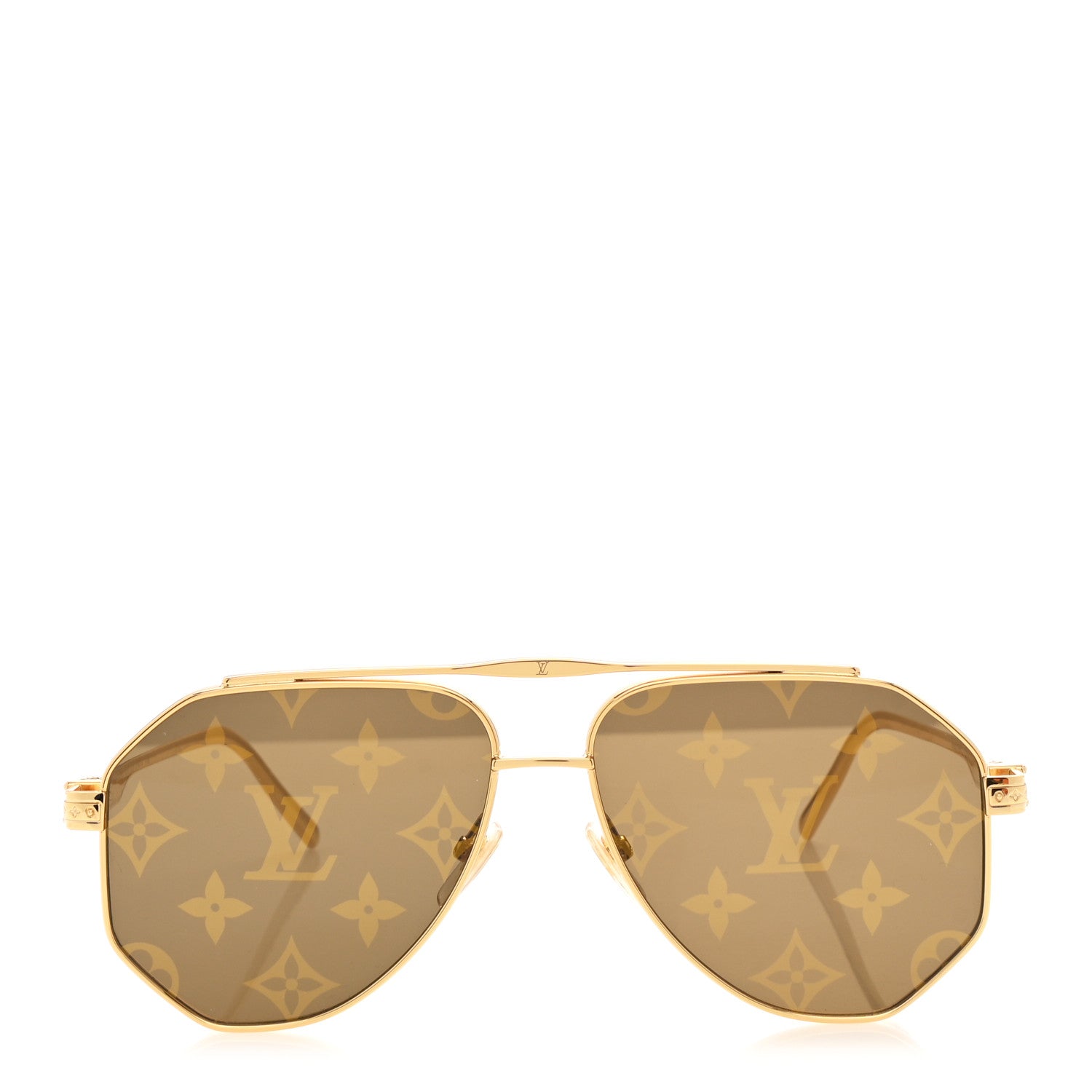 Louis Vuitton Monogram LV Flash Sunglasses Z1493U Gold 2 of 7