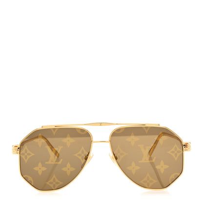 Louis Vuitton Monogram LV Flash Sunglasses Z1493U Gold 2 of 7