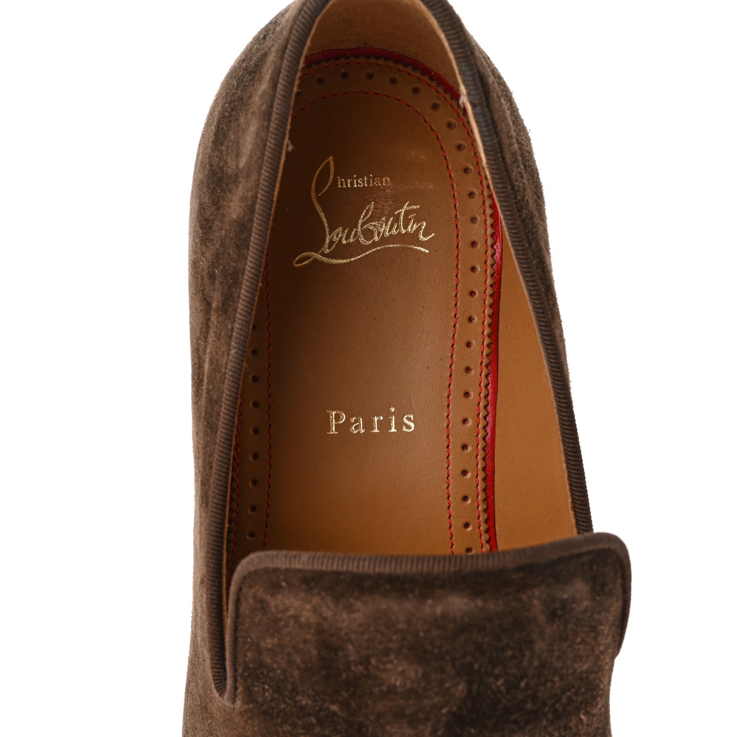 Christian Louboutin Veau Velours Mens Dandelion Flat Loafers 41 Arabica 7 of 14