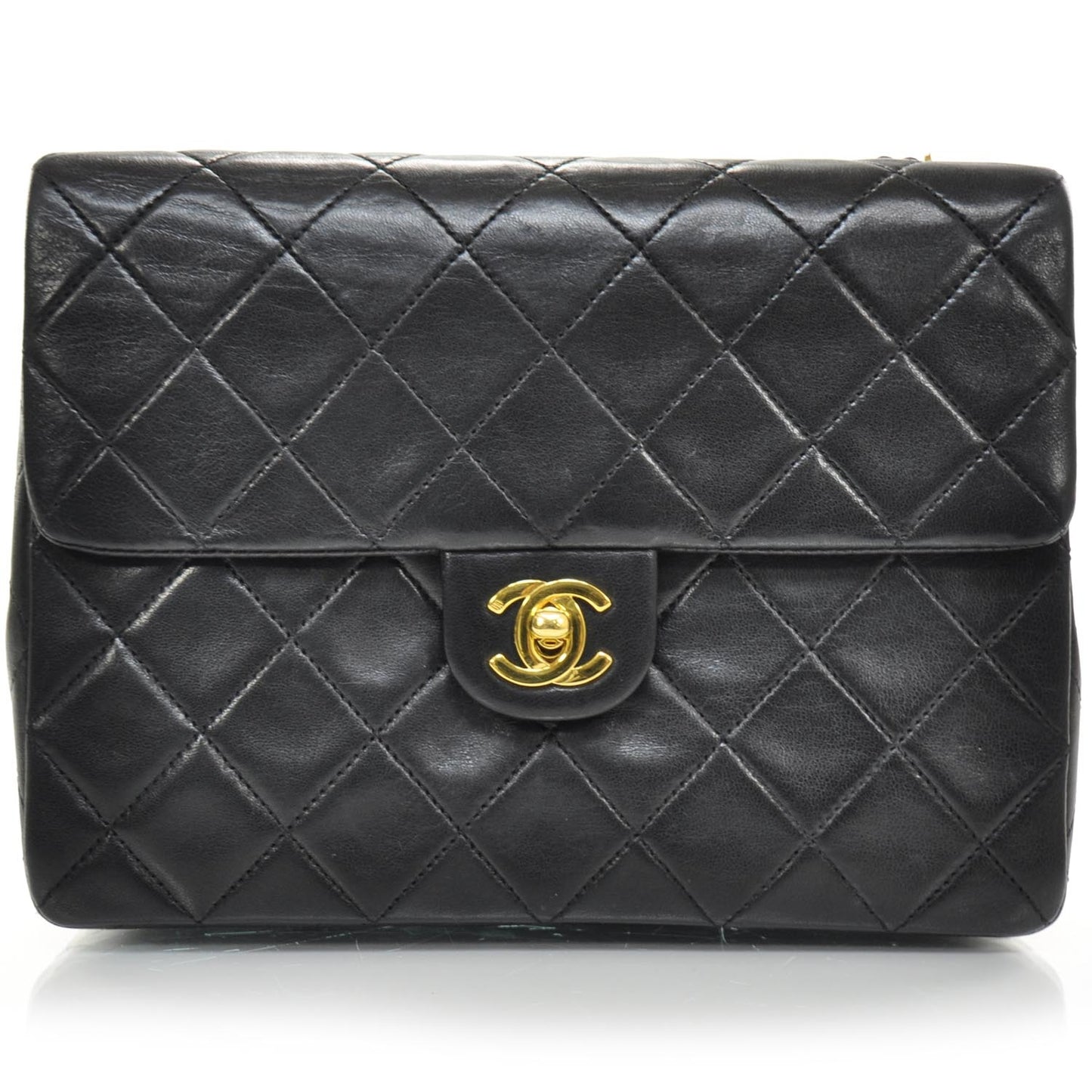 Lambskin Quilted Mini Flap Black