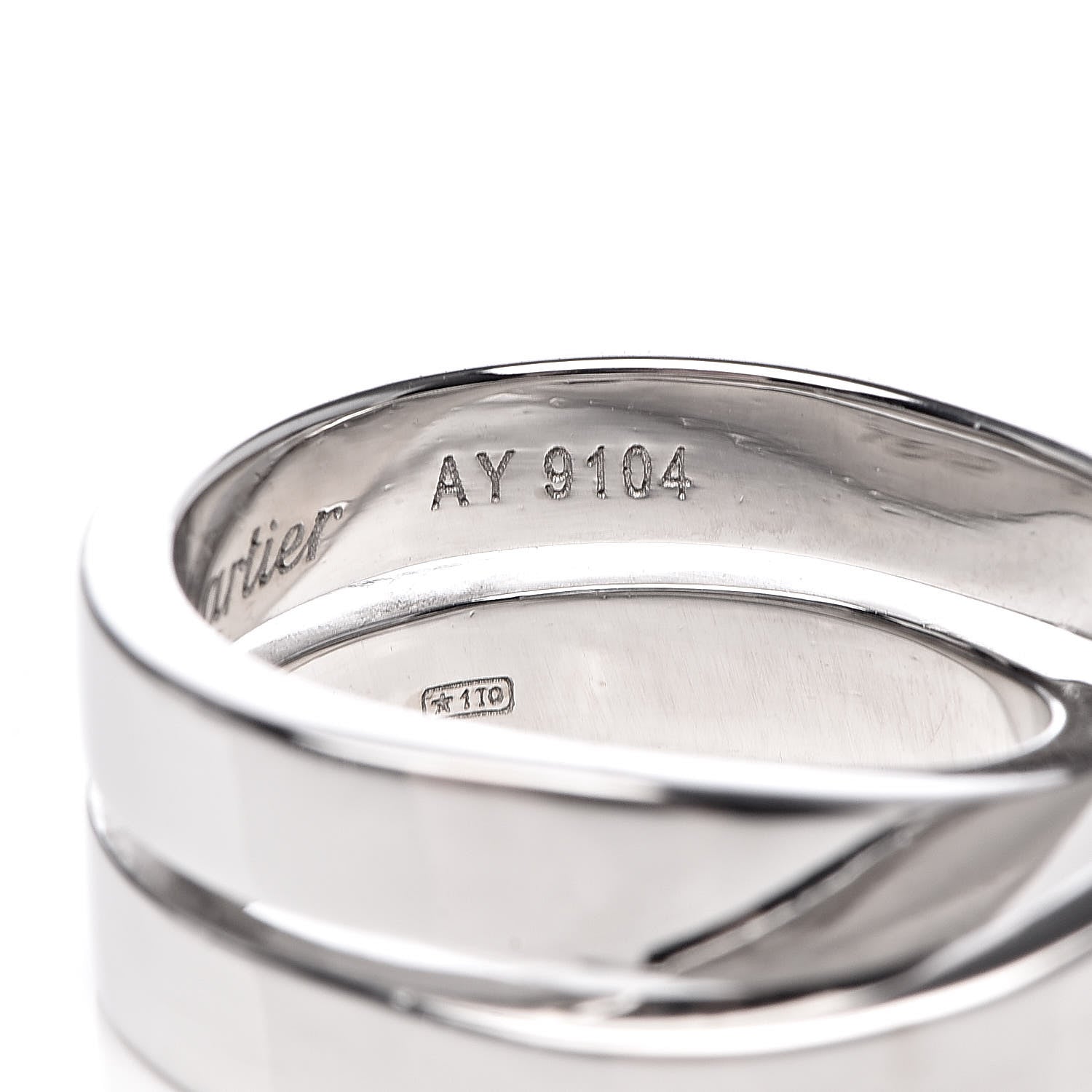 Cartier 18K White Gold 9mm Paris Nouvelle Vague Ring 51 5.75 6 of 7