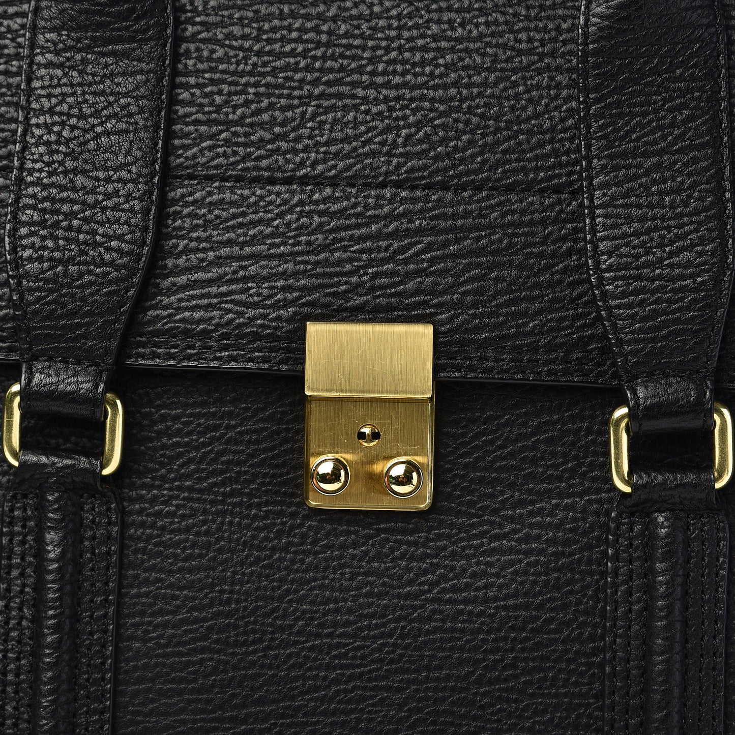 3.1 Textured Calfskin Large Pashli Satchel Black