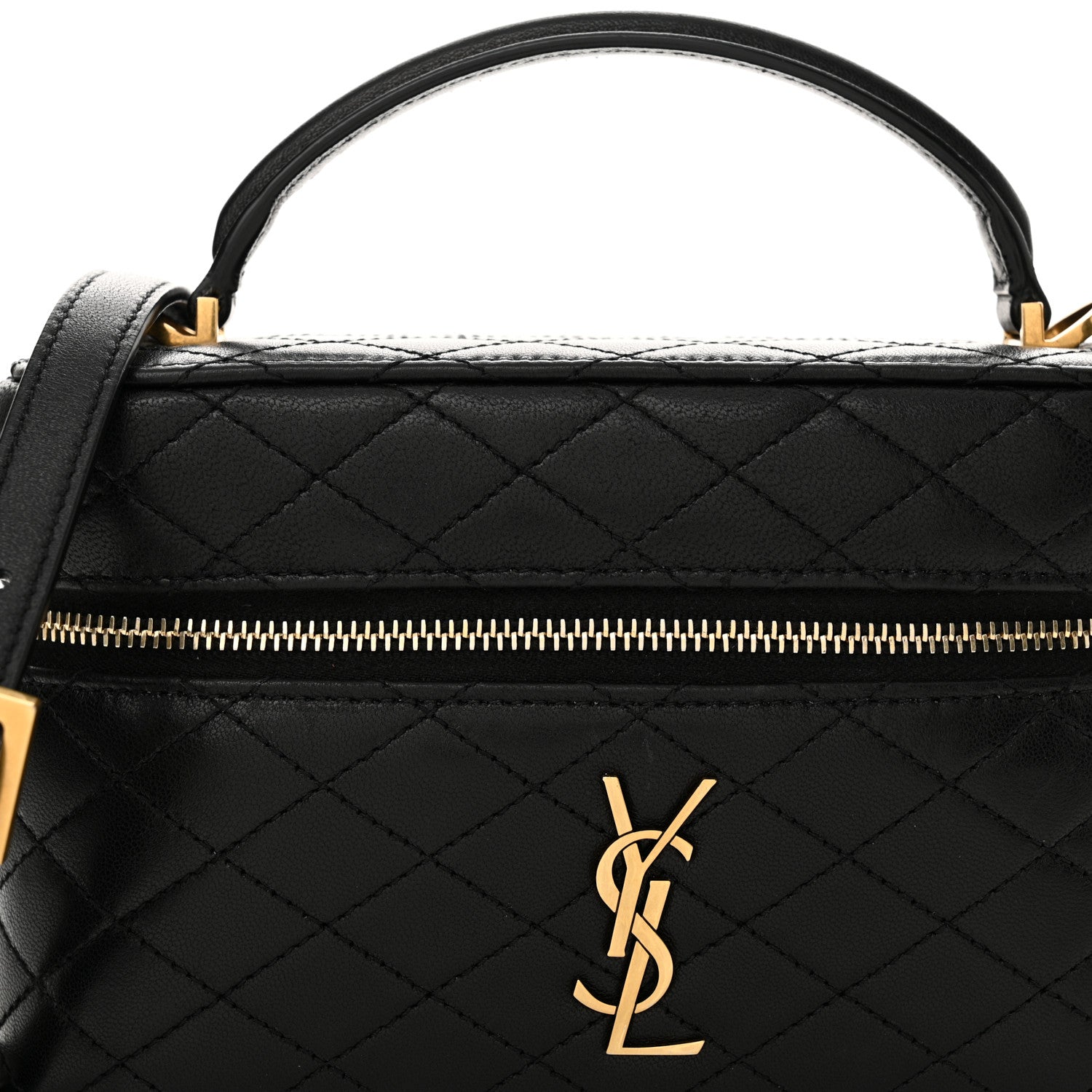 Saint Laurent Lambskin Quilted Mini Gaby Vanity Case Black 8 of 13