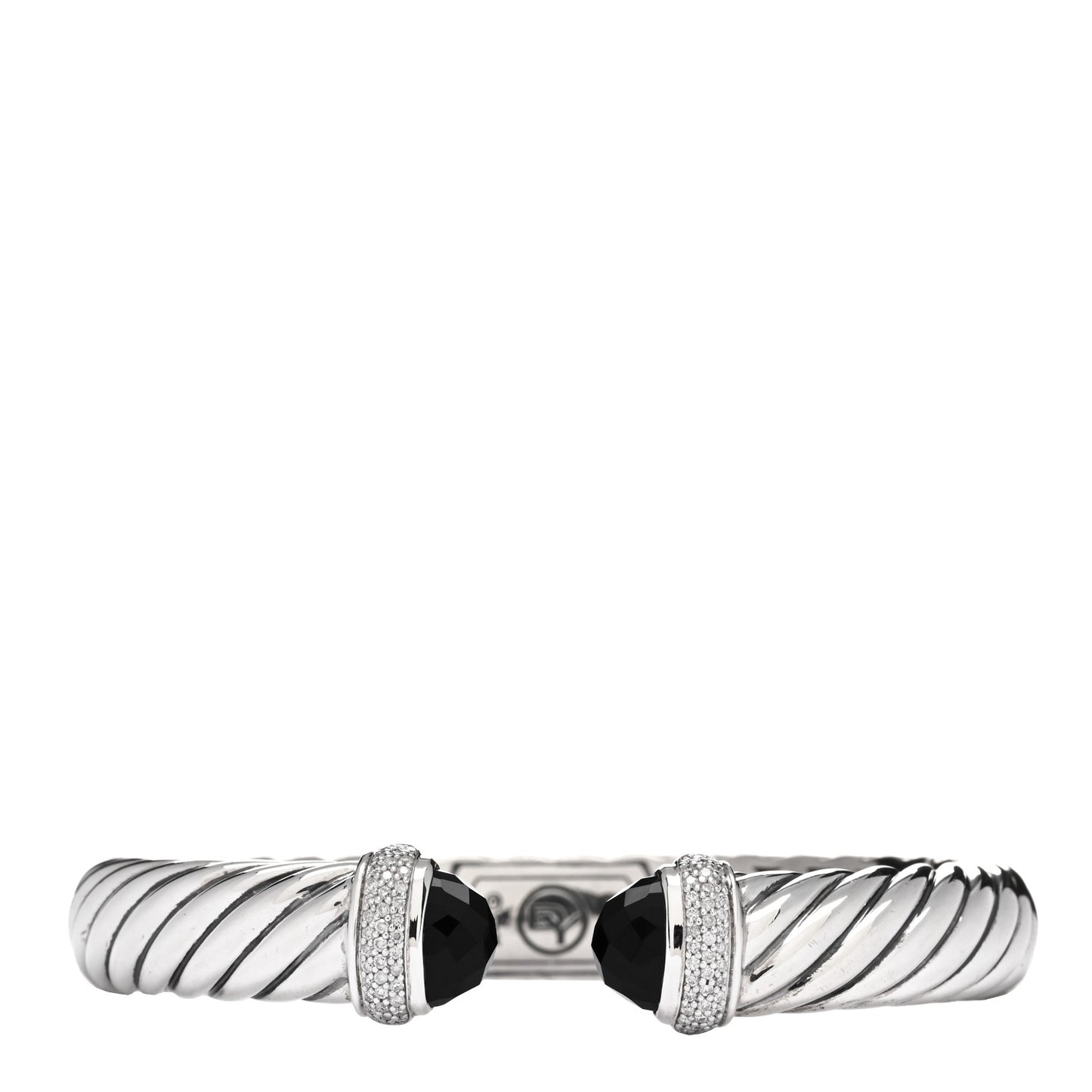 Sterling Silver Diamond Black Onyx 10mm Waverly Bracelet