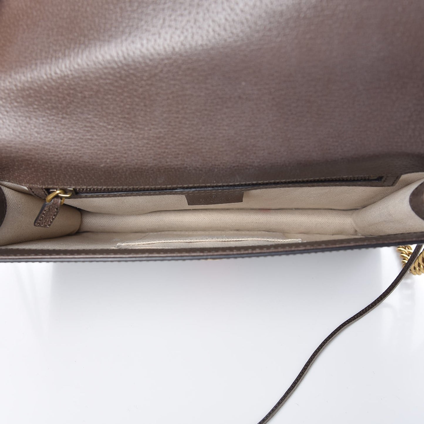 Grained Calfskin Web Animalier Shoulder Bag Brown