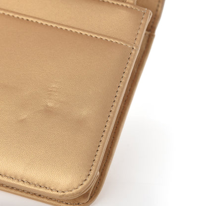 Chanel Metallic Galuchat Stingray Lambskin Boy Wallet On Chain WOC Gold 11 of 15