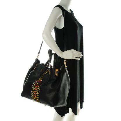 Valentino Garavani Grained Calfskin Jamaica Beaded My Rockstud Tote Black 2 of 8