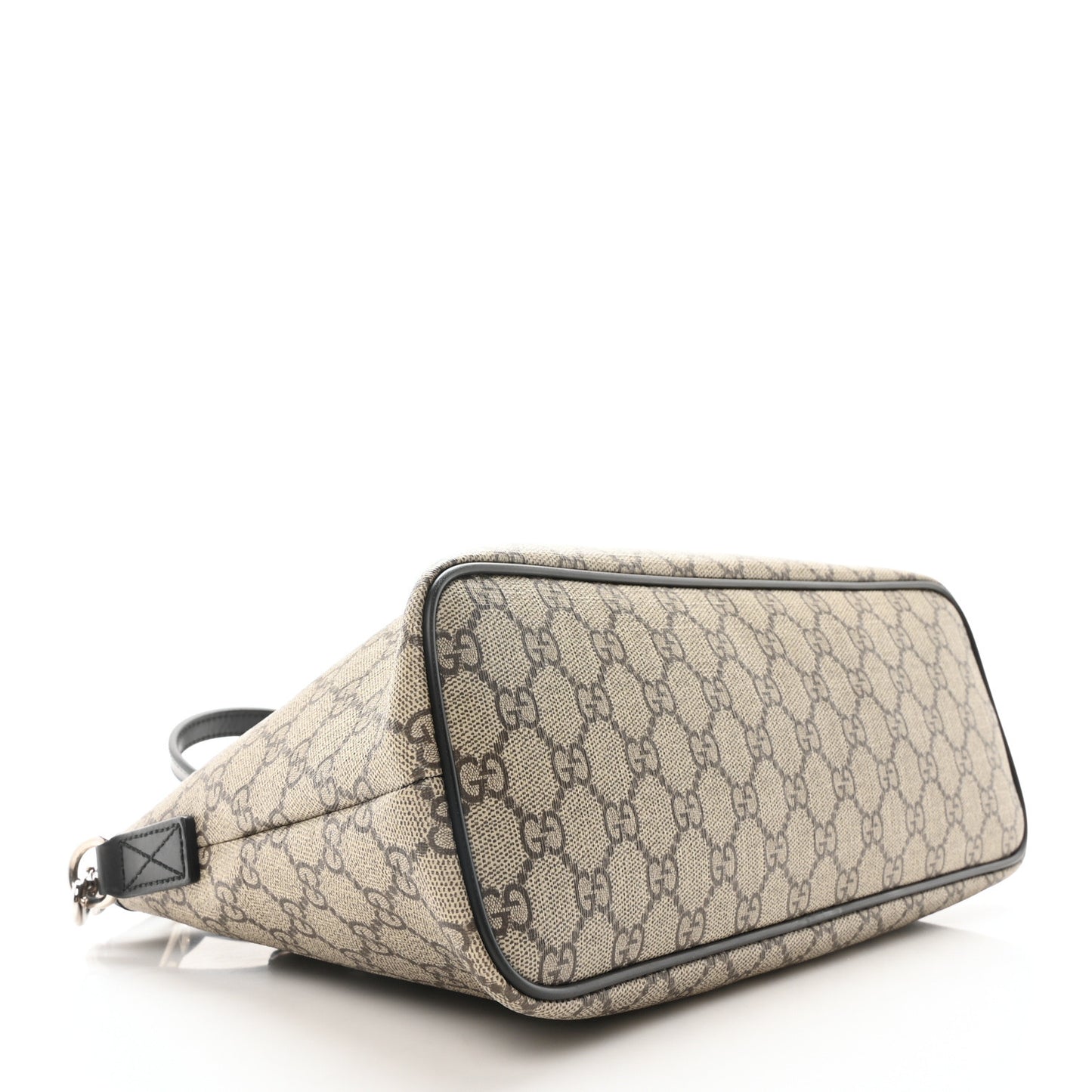 GG Supreme Monogram Small Zippered Tote Dark Brown
