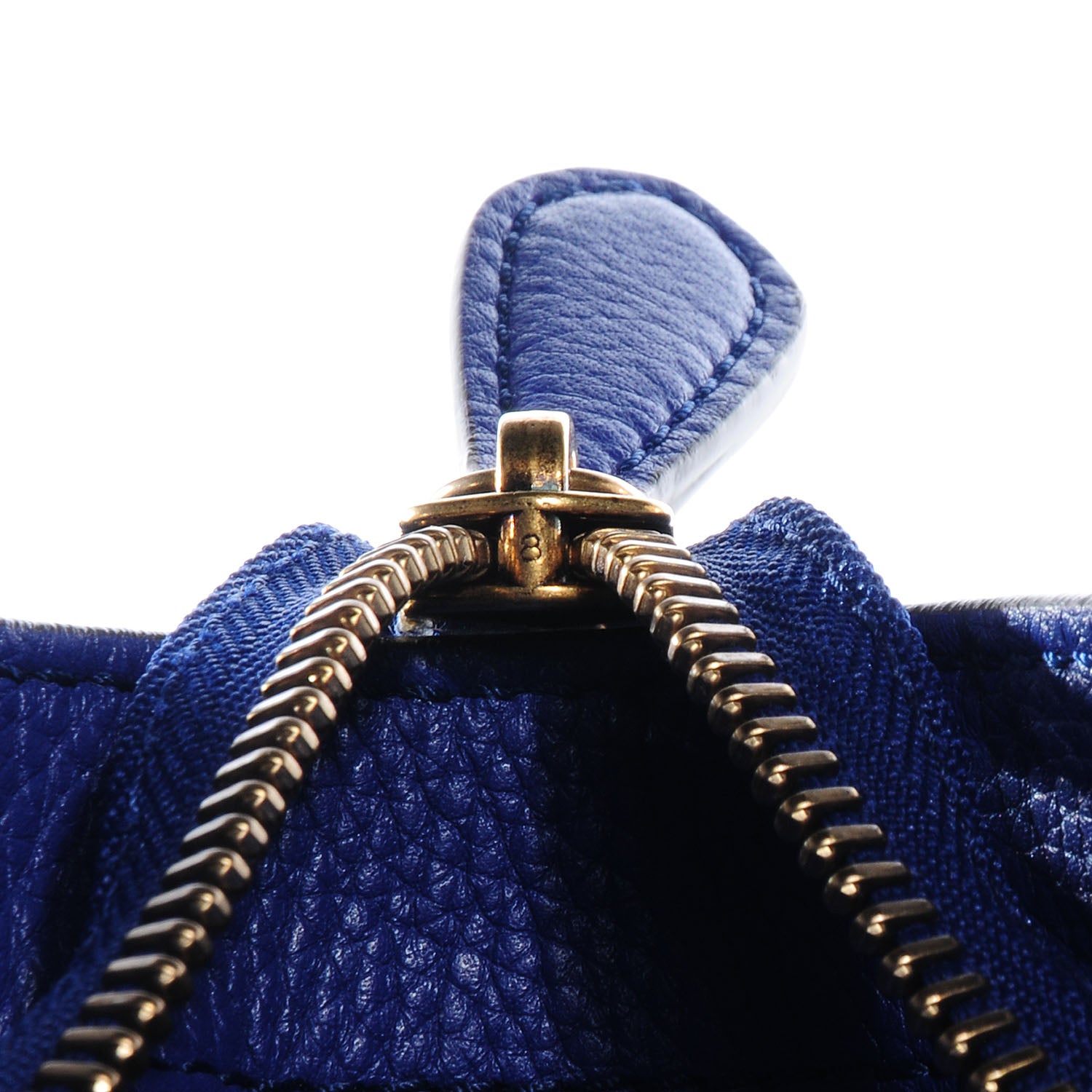 Celine Drummed Calfskin Mini Luggage Indigo 7 of 8