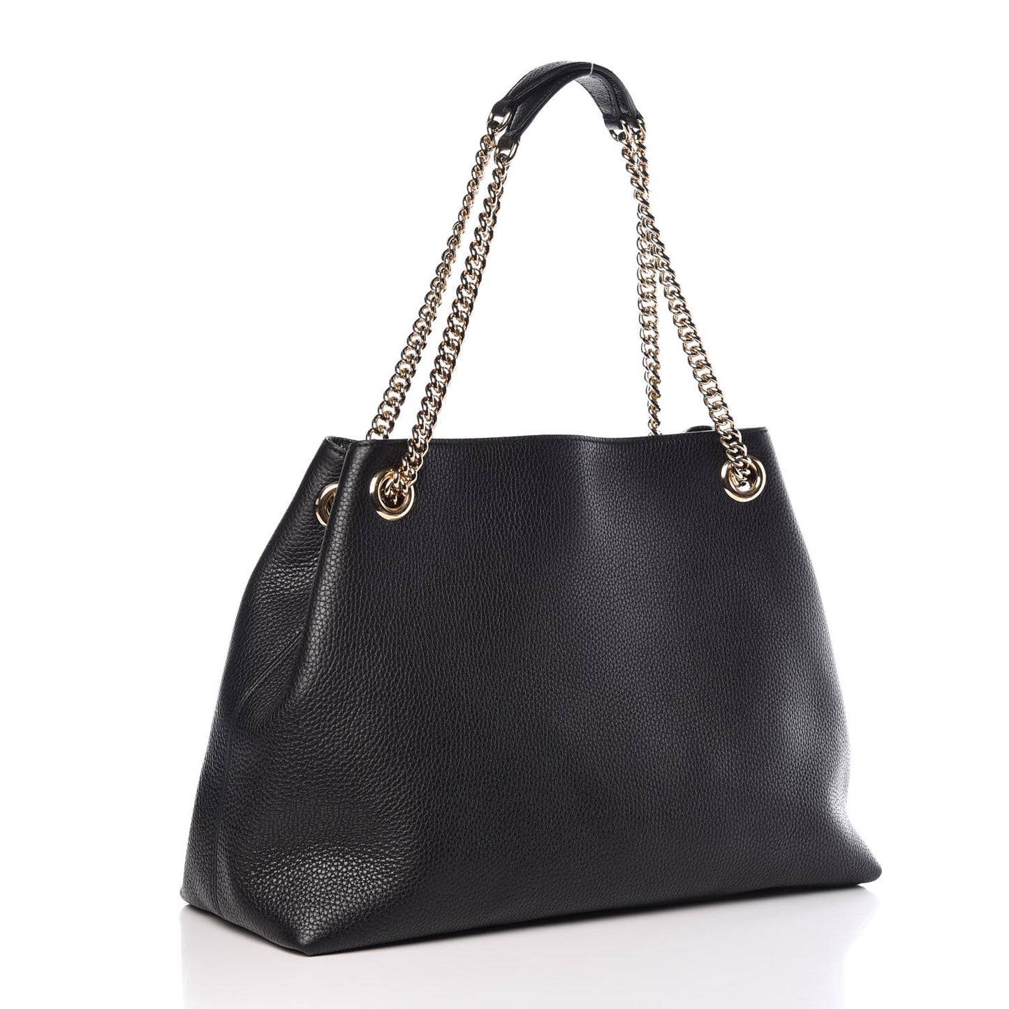 Pebbled Calfskin Medium Soho Chain Shoulder Bag Black
