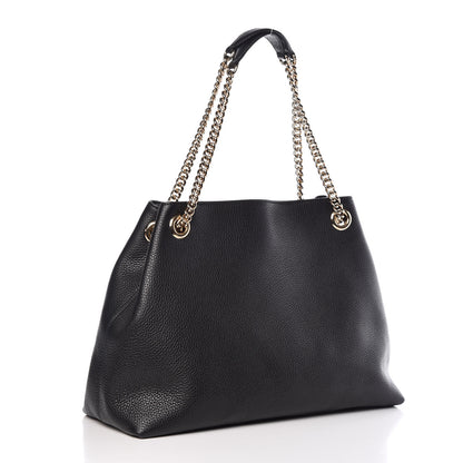 Gucci Pebbled Calfskin Medium Soho Chain Shoulder Bag Black 3 of 10