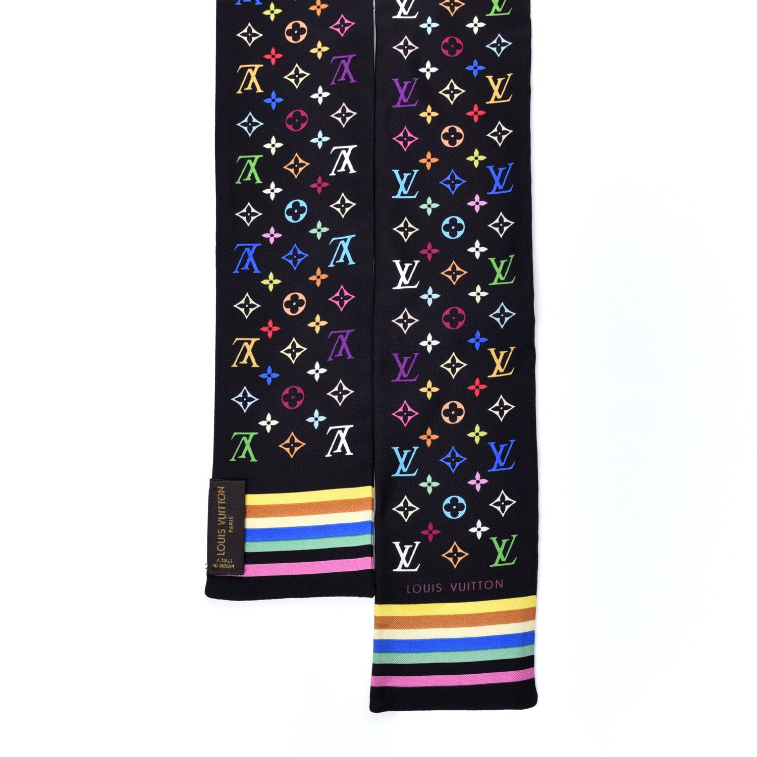 Louis Vuitton Silk Monogram Multicolor Bandeau Black 2 of 3