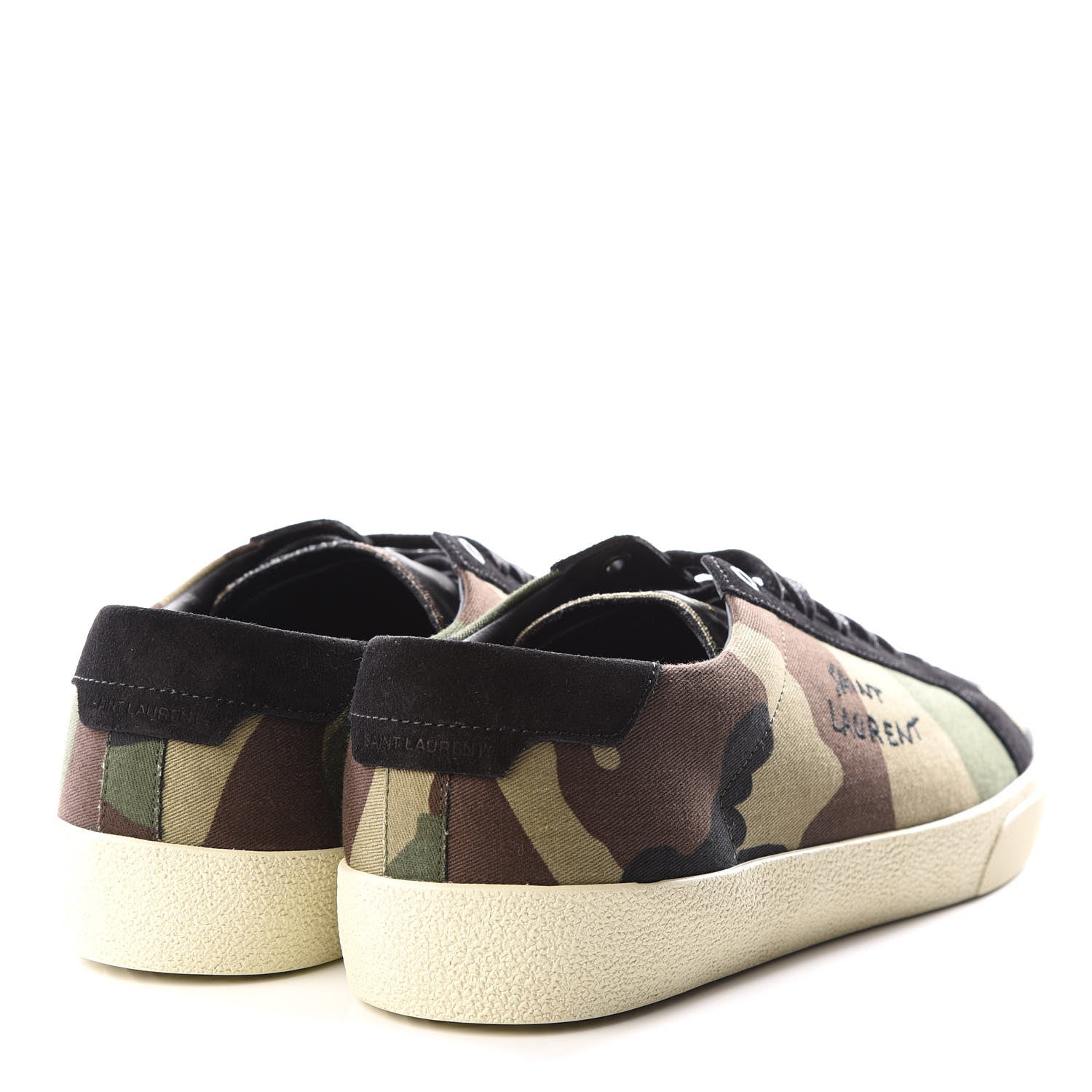 Saint Laurent Canvas Camouflage Signa SL/06 Low Top Sneakers 43 Kaki 4 of 10