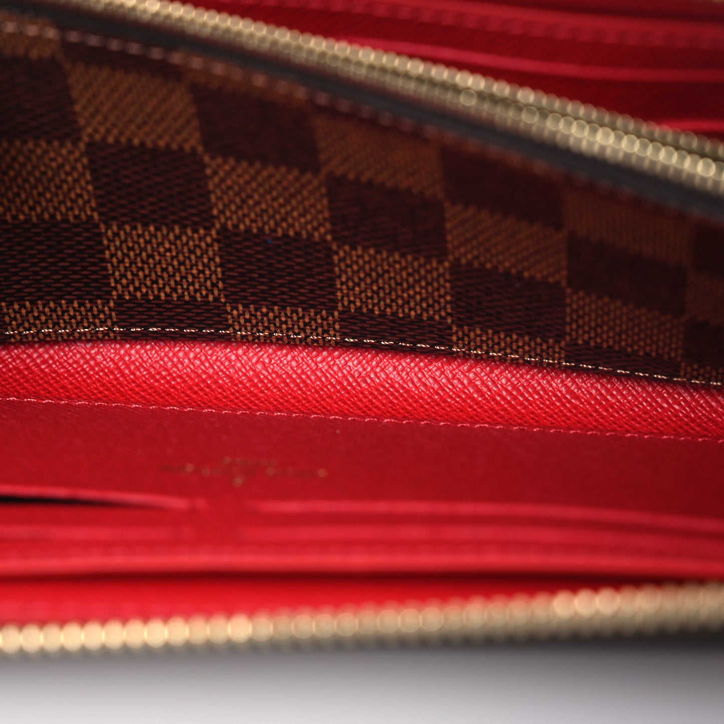 Damier Ebene Clemence Wallet Cherry