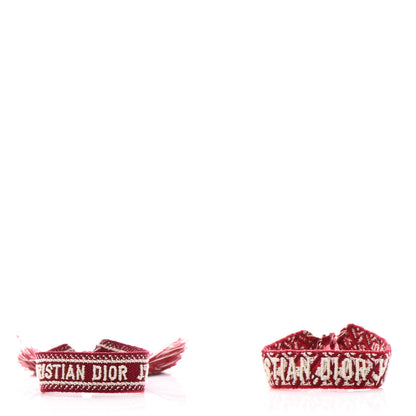 Christian Dior Woven Cotton J'Adior Friendship Bracelet Set Red 1 of 4