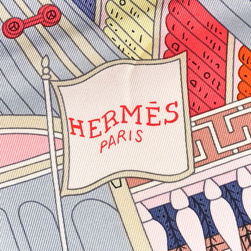 Hermes Silk Objets de Curiosite Scarf 90 Rose Vert Gris 2 of 5
