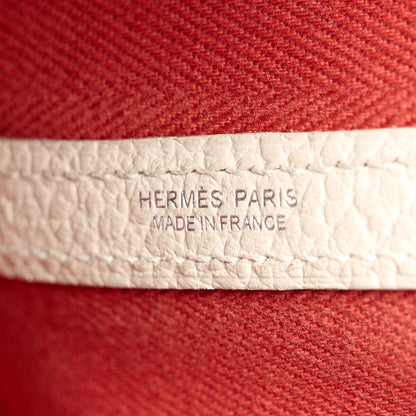 Hermes Grand Chevron Weave Negonda Garden Party 30 TPM Rouge Craie 6 of 9