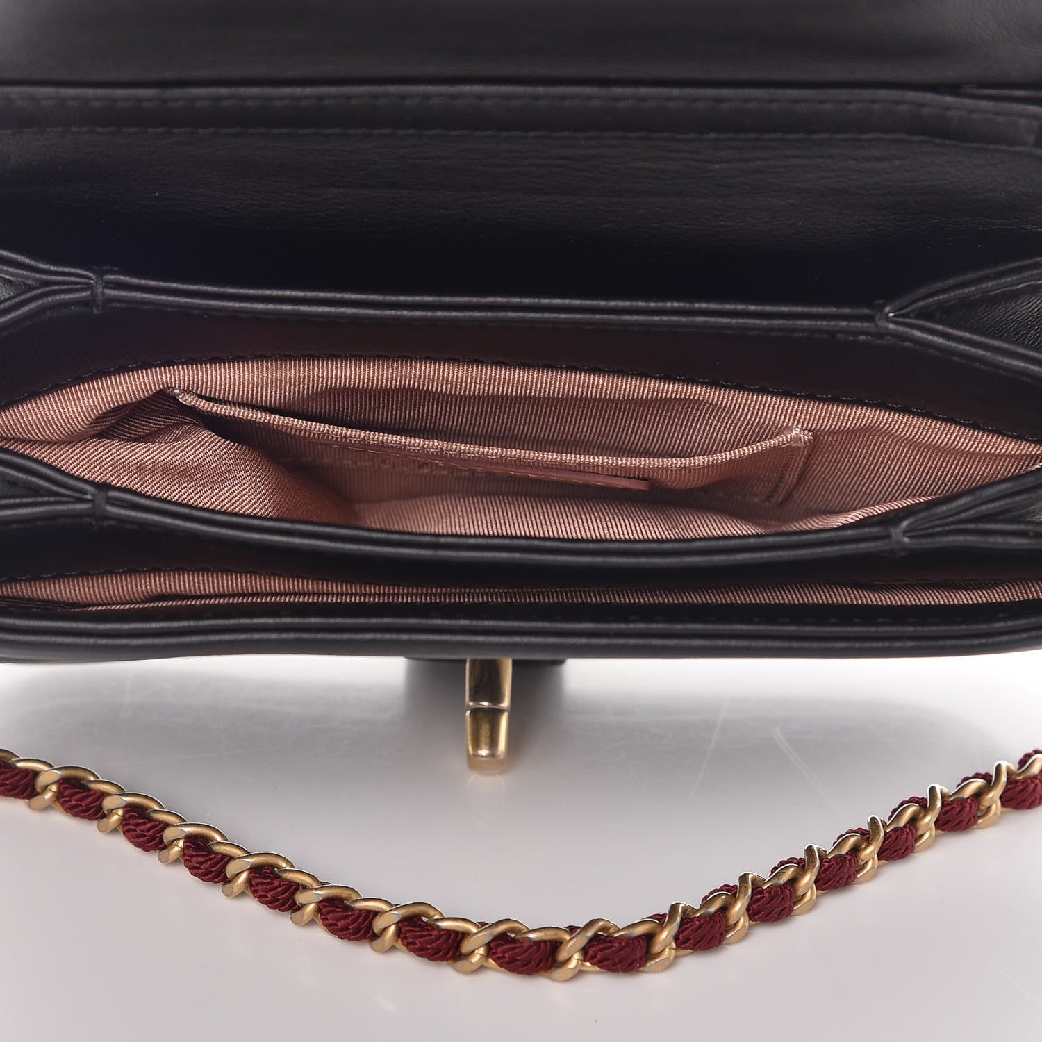 Chanel Velvet Lambskin Mini Camellia Flap Black Burgundy 5 of 8